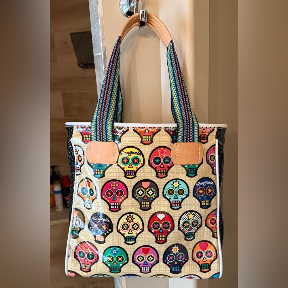 Consuela Multicolor Skull Tote Bag